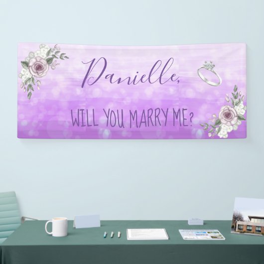 ロマンチックなプロポーザルのサインを私と結婚するか 横断幕 (トレードショー)