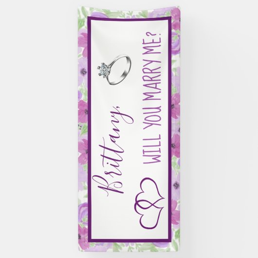 ロマンチックなプロポーザルのサインを私と結婚するか 横断幕 (縦)