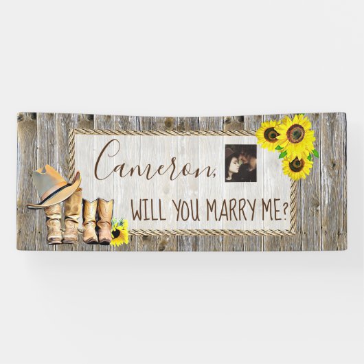 ロマンチックなプロポーザルのサインを私と結婚するか 横断幕 (横)