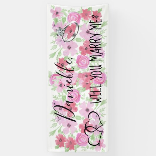 ロマンチックなプロポーザルのサインを私と結婚するか 横断幕 (縦)