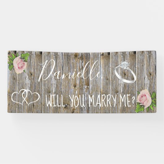 ロマンチックなプロポーザルのサインを私と結婚するか 横断幕 (横)