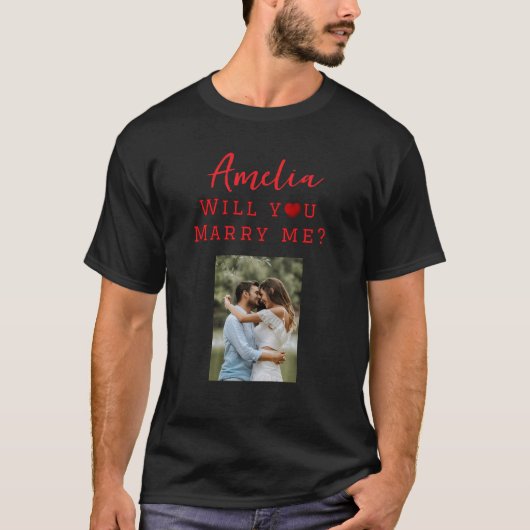 ロマンチックなプロポーザルの写真 Tシャツ (正面)
