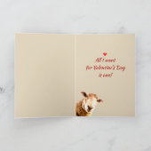 ロマンチックなプンラブエウェおもしろいヒツジ動物ユーモア シーズンカード (内部)