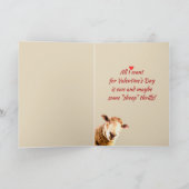 ロマンチックなプンラブエウェおもしろいヒツジ動物ユーモア シーズンカード (内部)