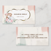 ロマンチックなベーカリー、水の色ミキサー花 名刺 (正面/裏面)