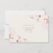 ロマンチックなベージュとピンクのバラの結婚式RSVPカード サンキューカード (裏面)