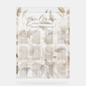 ロマンチックなベージュ牡丹フローラシーティングチャート アクリルサイン (正面)