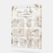 ロマンチックなベージュ牡丹フローラシーティングチャート アクリルサイン (傾斜)