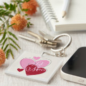 ロマンチックなベ峰ハートバレンタイン両面 キーホルダー (正面右)