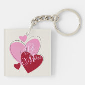 ロマンチックなベ峰ハートバレンタイン両面 キーホルダー (裏面)