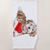 ロマンチックなペットドッグギフトビーチタオル ビーチタオル (正面)