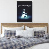 ロマンチックなペンギンのカップルの生活はあなたとの良い キャンバスプリント (インサイチュ (寝室))