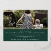 ロマンチックなホイル |緑メリーの7フォトコラージュ 箔シーズンカード (裏面)