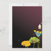 ロマンチックなホタルの夜の結婚カエル 招待状 (裏面)