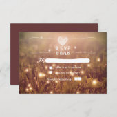 ロマンチックなホタルは、結婚式のRSVPを点灯 出欠カード (正面/裏面)