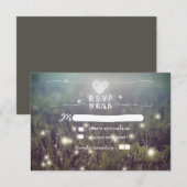 ロマンチックなホタルは、結婚式のRSVPを点灯 出欠カード (正面/裏面)