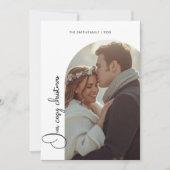 ロマンチックなホリデー カップルのホリデー カード (正面)