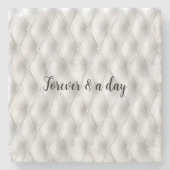 ロマンチックなホワイトのフェイクレザー ストーンコースター (正面)