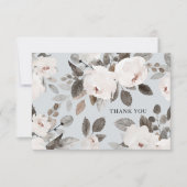 ロマンチックなホワイトウォーター色のバラサンキューカード サンキューカード (正面)