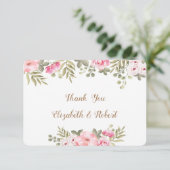 ロマンチックなホワイトウォーター色のフローラサンキューカード サンキューカード (スタンド正面)