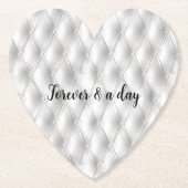 ロマンチックなホワイトフェイクレザー ペーパーコースター (正面)