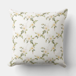 ロマンチックなホワイトフローラ クッション