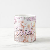 ロマンチックなホワイトレース紫陽花ピンクのバラ花嫁 コーヒーマグカップ (中央)