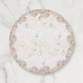 ロマンチックなホワイトローゼズゲストメッセージカード フェイバータグ (裏面)