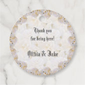 ロマンチックなホワイトローゼズゲストメッセージカード フェイバータグ (正面)