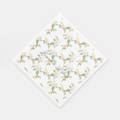 ロマンチックなホワイト結婚フローラ スタンダードランチョンナプキン (角)