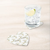 ロマンチックなホワイト結婚フローラ ペーパーコースター (インサイチュ)