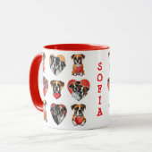 ロマンチックなボクサードウオーターカラーカスタム マグカップ (正面左)