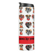 ロマンチックなボクサー犬とハートの水彩 タンブラー (回転右)