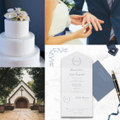 ロマンチックなボタニカル結婚クレスト オールインワン招待状