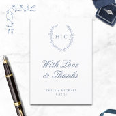 ロマンチックなボタニカル結婚クレスト サンキューカード