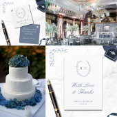 ロマンチックなボタニカル結婚クレスト サンキューカード