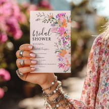 ロマンチックなボホピンクのワイルドフラワーガーデンブライダルシャワー