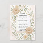 ロマンチックなボホプニー&緑のエレガントな結婚式 招待状 (正面/裏面)