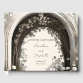 ロマンチックなボホボタニカルアー結婚チーズ ゲストブック (正面)