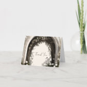 ロマンチックなボホボタニカルアー結婚チーズ サンキューカード (正面)