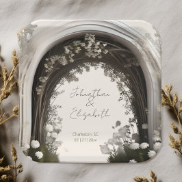 ロマンチックなボホボタニカルアー結婚チーズ ペーパープレート