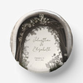 ロマンチックなボホボタニカルアー結婚チーズ ペーパーボウル (正面)