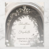 ロマンチックなボホボタニカルアー結婚チーズ ワインラベル (シングルラベル)