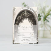 ロマンチックなボホボタニカルアー結婚チーズ 出欠カード (スタンド正面)