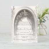 ロマンチックなボホボタニカルアー結婚チーズ 招待状 (スタンド正面)