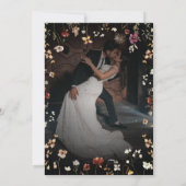 ロマンチックなボホワイルドフラワーガーデンフォトダーク結婚ズ 招待状 (裏面)