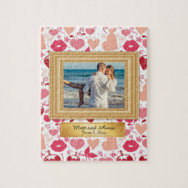 ロマンチックなボーイフレンドのカップル写真パズル ジグソーパズル