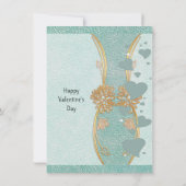 ロマンチックなボーイフレンドティール（緑がかった色）ブルーフローラ花瓶バレンタイン (裏面)