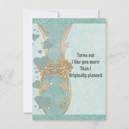 ロマンチックなボーイフレンドティール(緑がかった色)ブルーフローラ花瓶バレンタイン (正面)