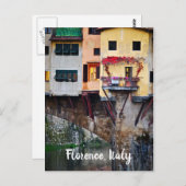 ロマンチックなポンテヴェッキオinフィレンツェ,イタリア ポストカード (正面/裏面)